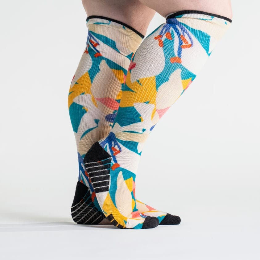 Flower compression socks for diabetics