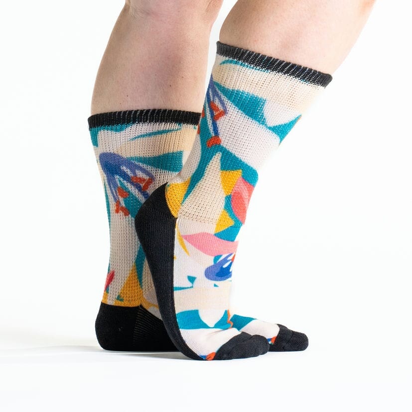 Crew non-binding flower socks