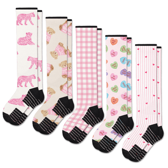 Valentines Day Compression Socks 5-Pack Bundle