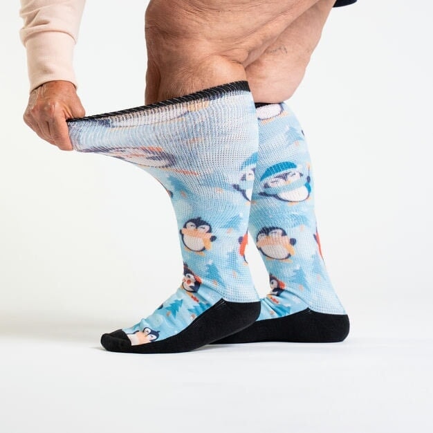 Stretchy Christmas penguin socks