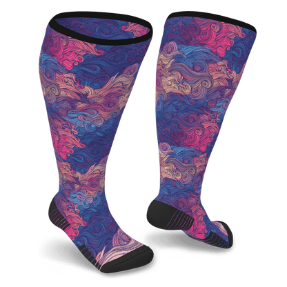 Knee-high wild compression socks