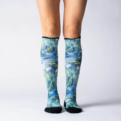 Viasox Water Lily Compression Socks side view