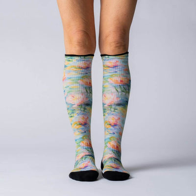Viasox Pastel Pond Compression Socks side view