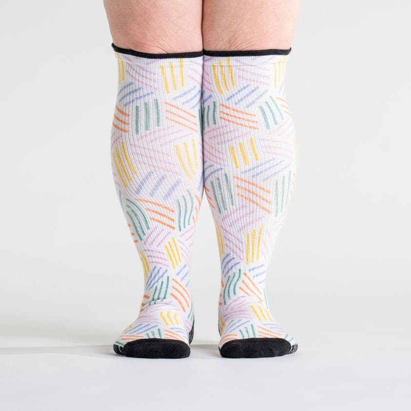 Knee-high pastel compression socks