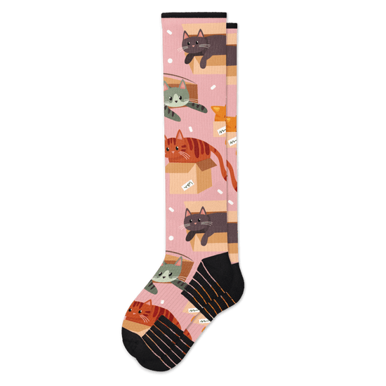 Cats in Boxes Compression Socks by Viasox for Comfort and Support