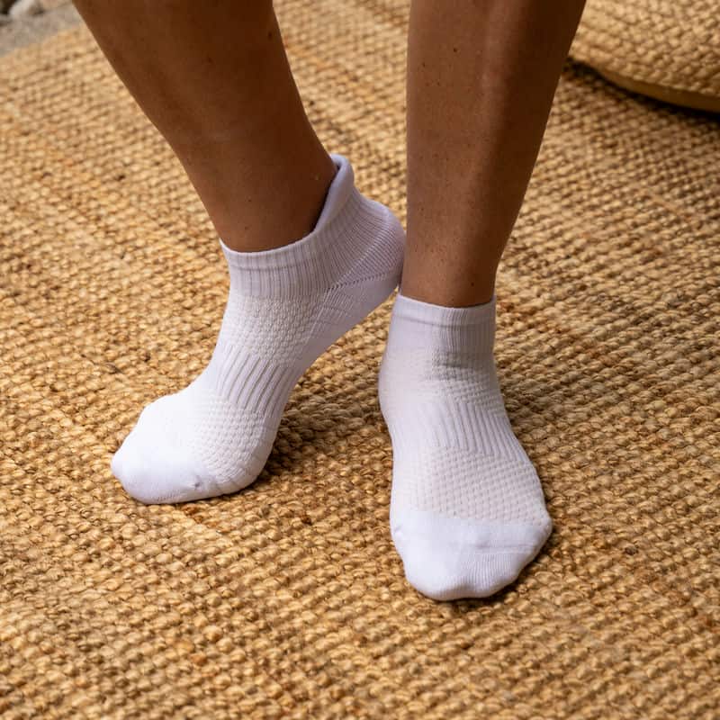 White ankle compression socks