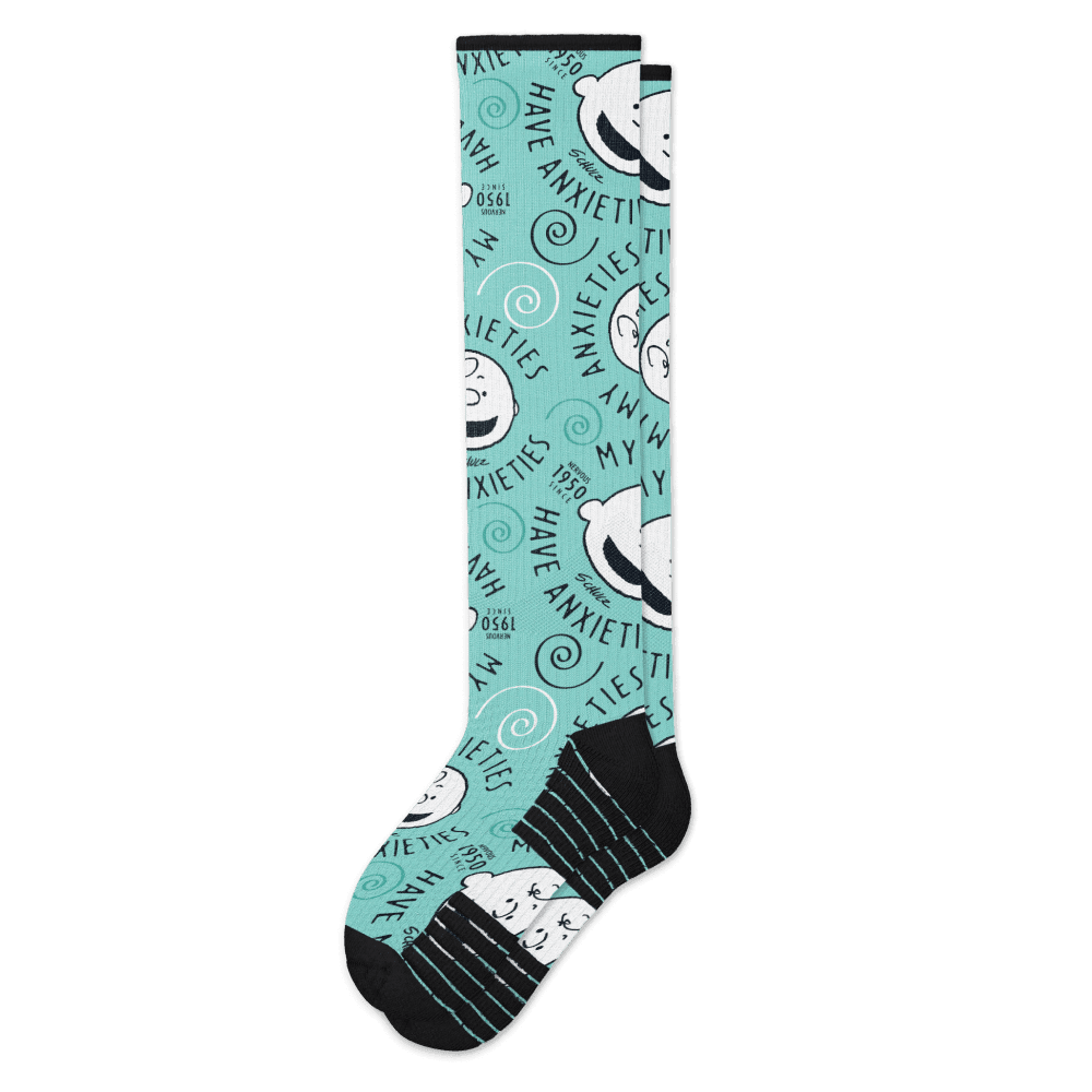 my anxieties have anxieties charlie brown compression socks