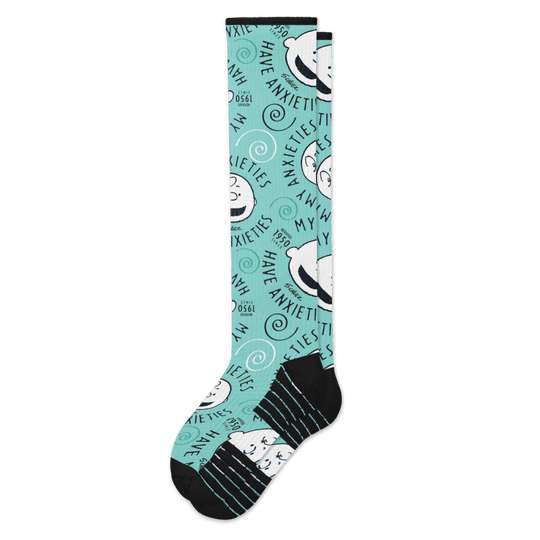 my anxieties have anxieties charlie brown compression socks
