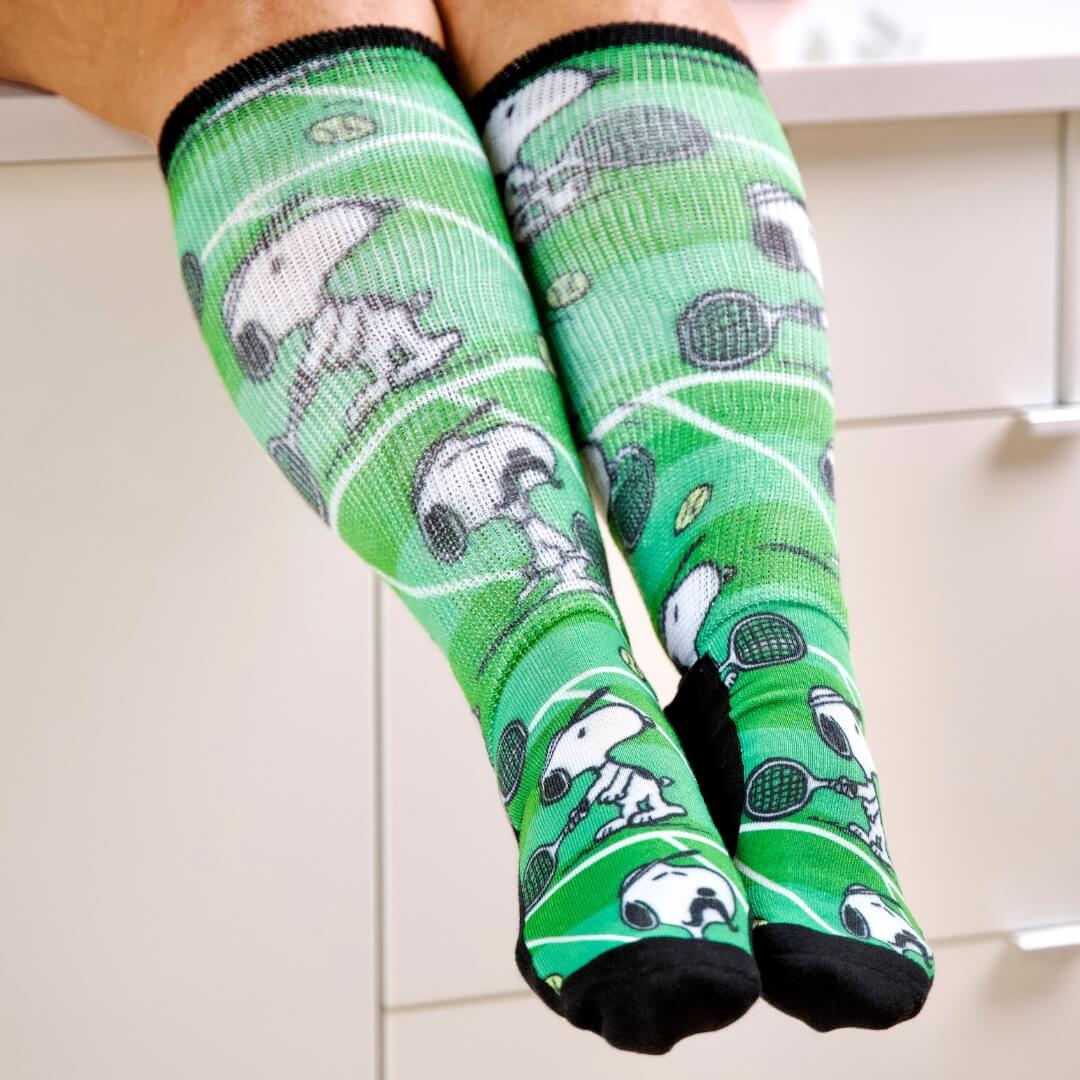 Snoopy tennis knee-high stretchy socks