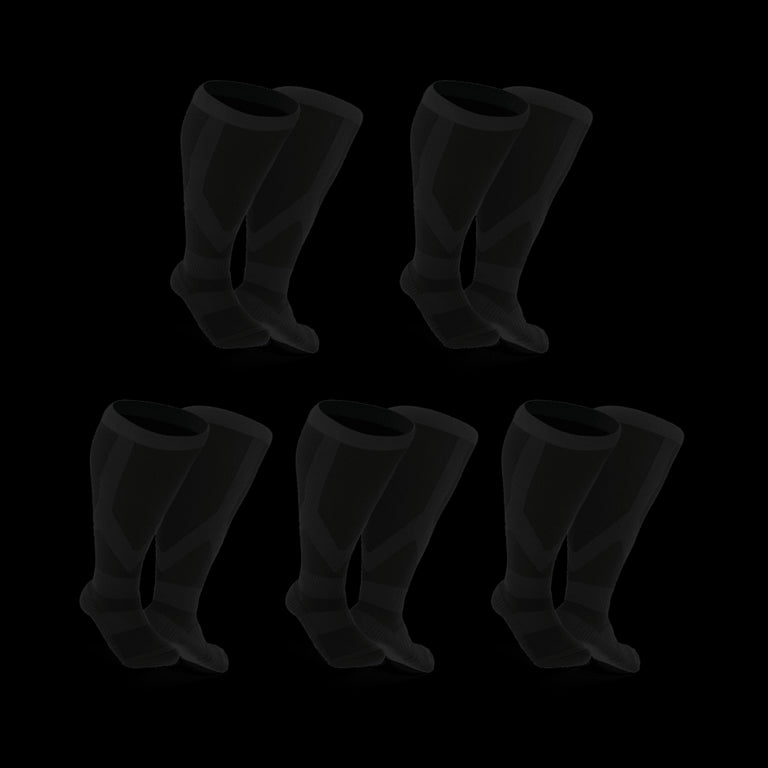 5 pairs black knee-high compression socks