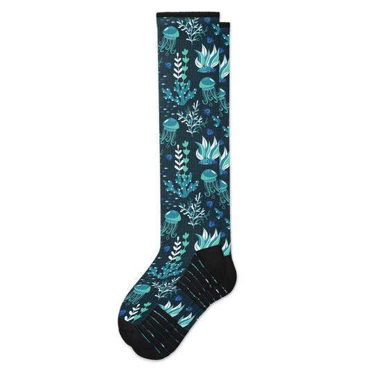 Viasox Jellyfish Blues Compression Socks Flat View
