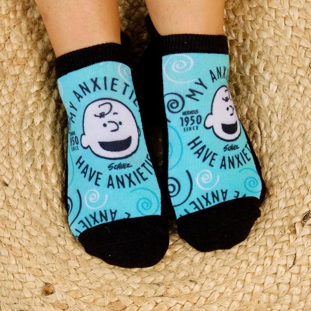 Charlie brown my anxieties have anxieties ankle socks