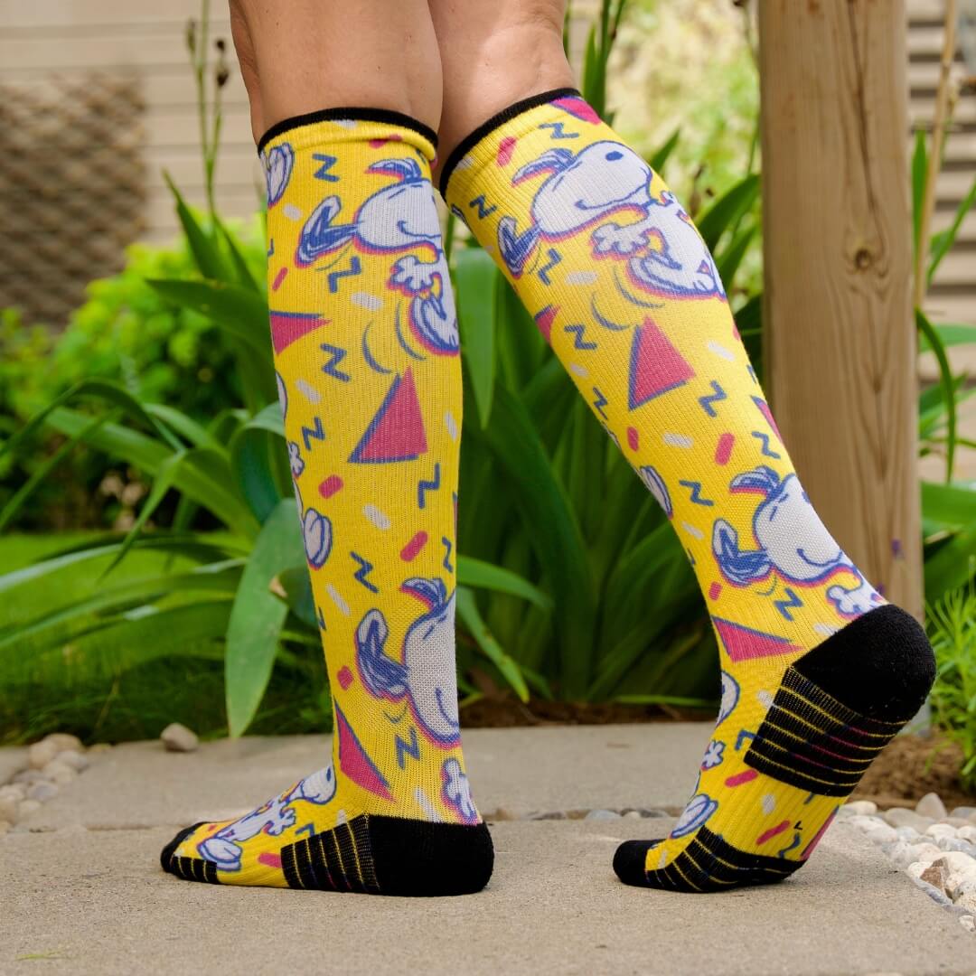 Snoopy happy dance socks with compression