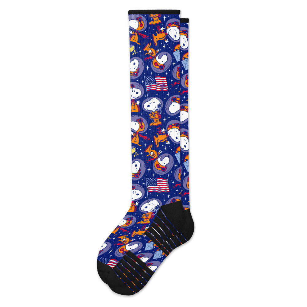 Space snoopy compression socks