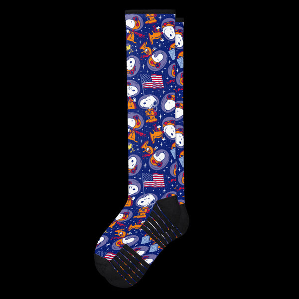 Space snoopy compression socks