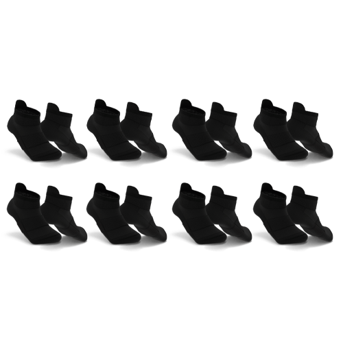 8 pairs black ankle socks
