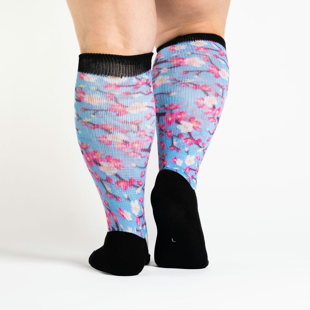 Knee-high cherry blossom socks