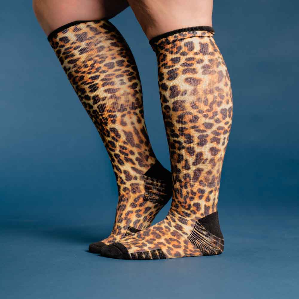 Cheetah diabetic compression socks