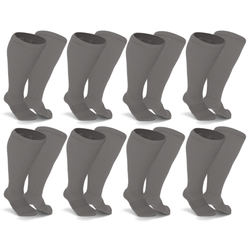 Gray Non-Binding Diabetic Thin Socks 8-Pack