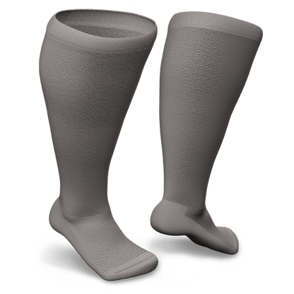 Knee-high gray stretchy socks for elderly