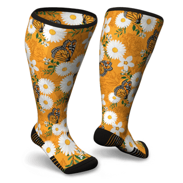 Monarch pattern compression socks