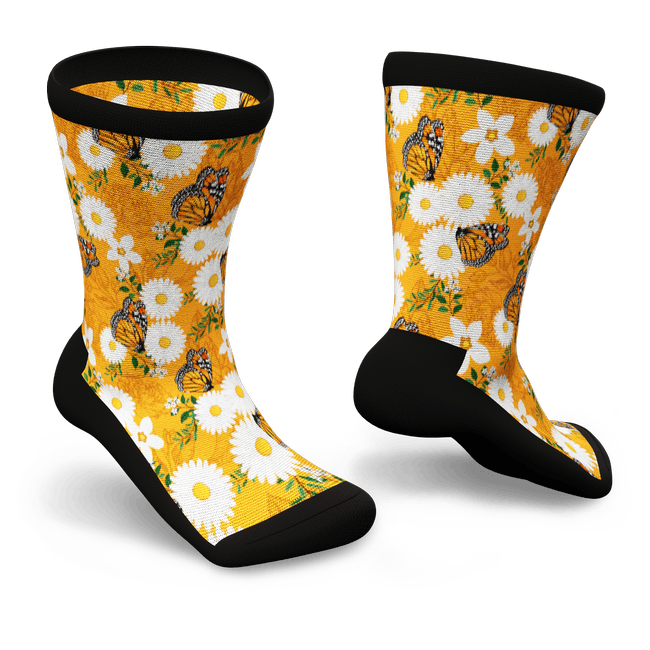 Monarch butterfly socks
