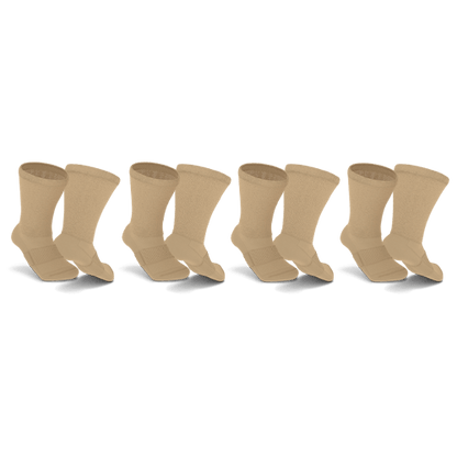 Tan Non Binding Diabetic Thin Socks 4-Pack