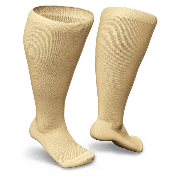 knee-high non-binding socks in tan