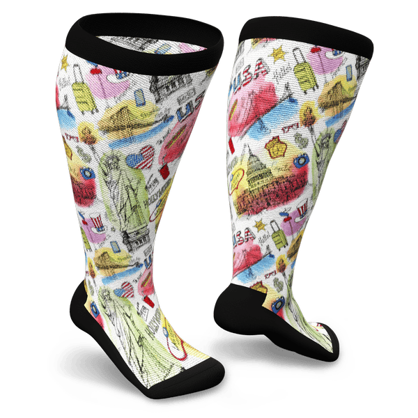 Knee-high USA diabetic socks