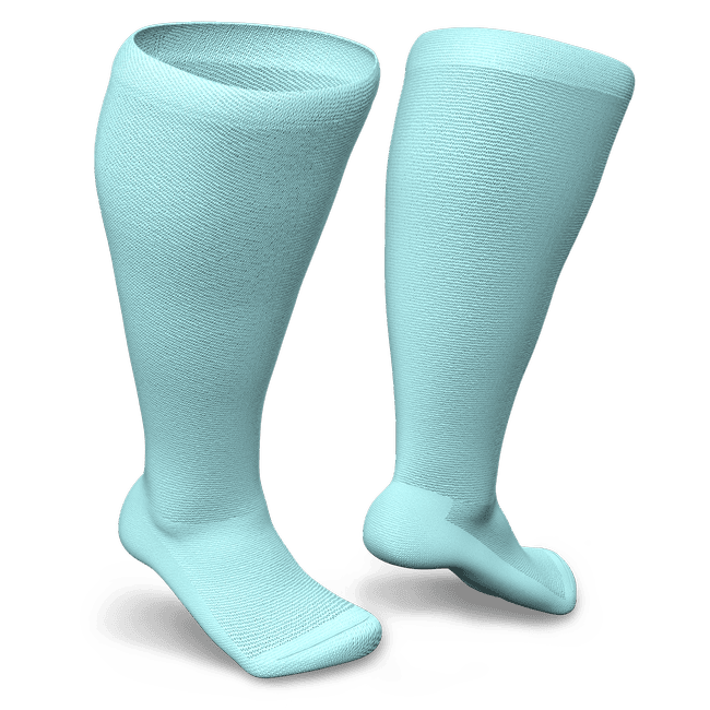 Blue knee-high diabetic socks