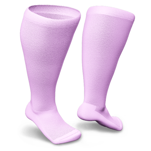 Knee-high pink diabetic socks