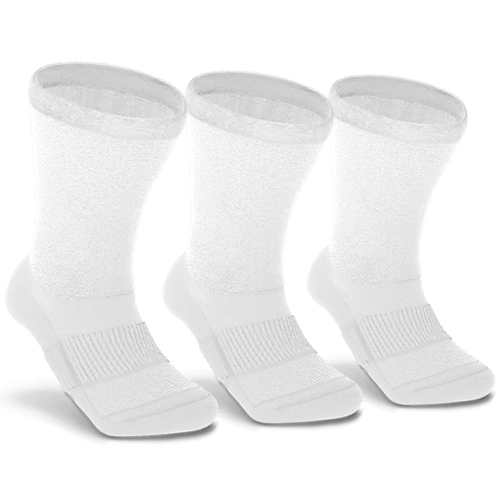 3 white diabetic socks