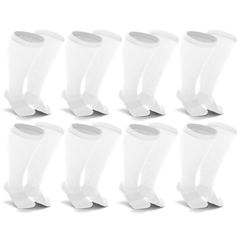 White Non-Binding Diabetic Thin Socks 8-Pack