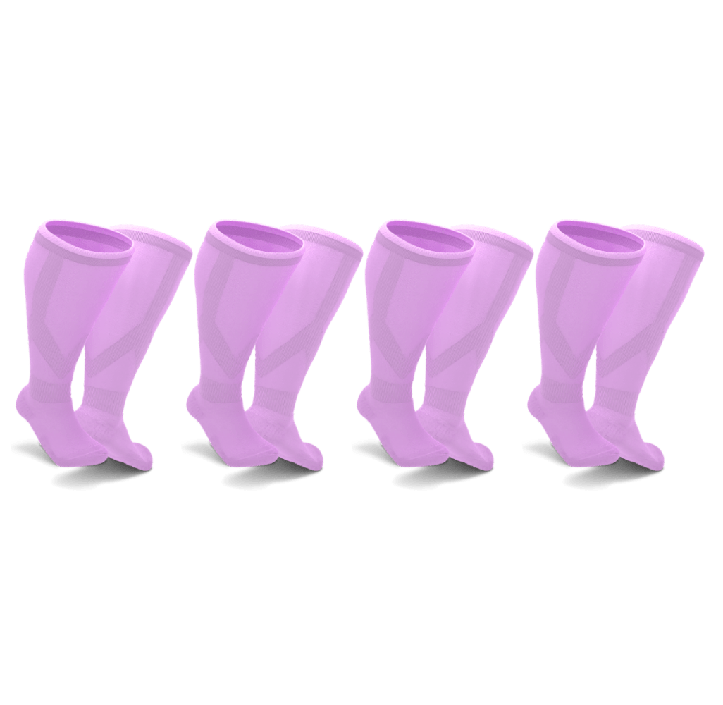4-pack compression socks pink