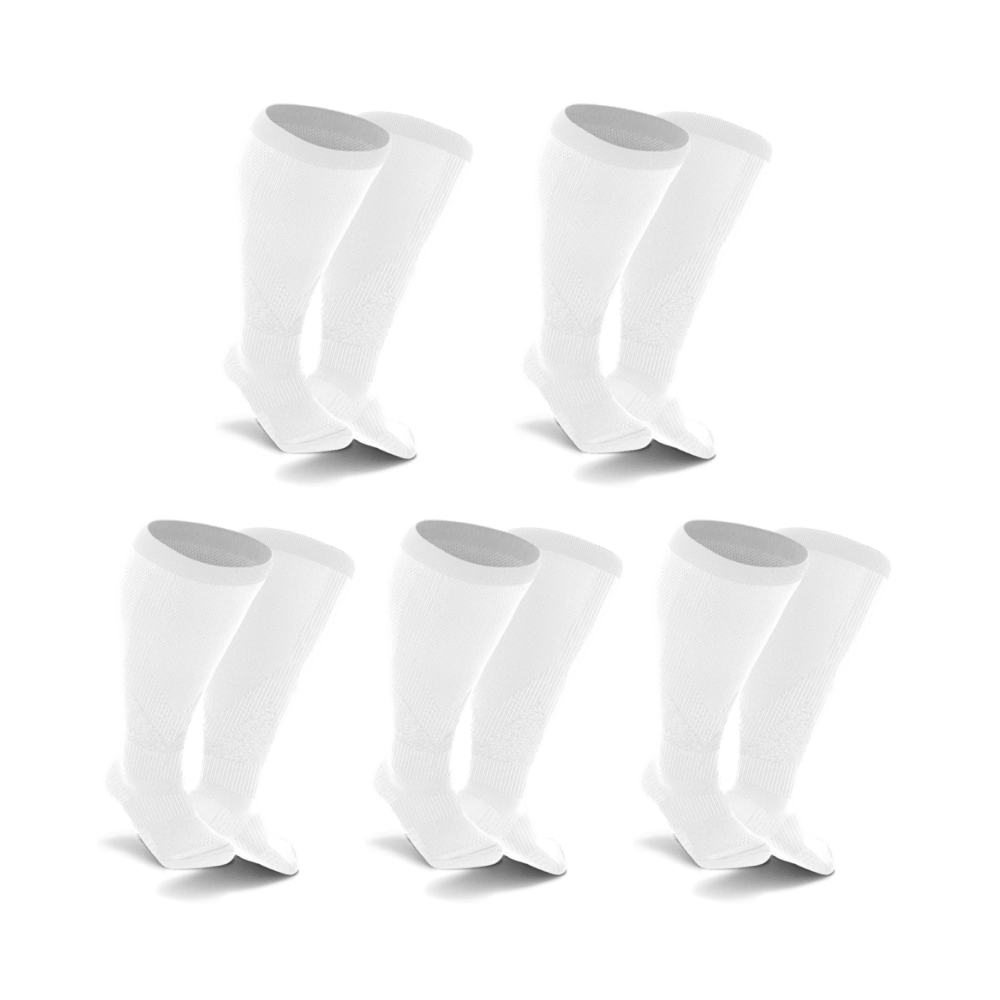 5 pairs white compression socks