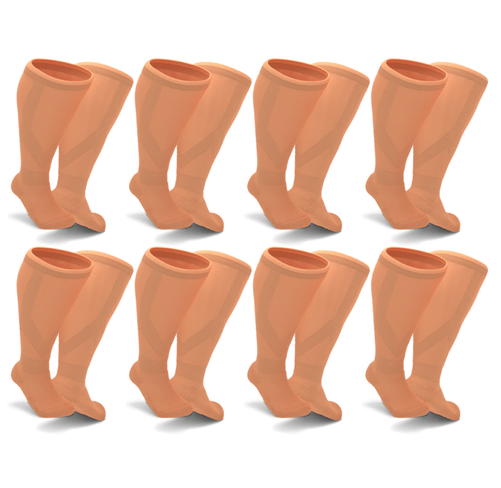 Orange color compression socks 8 pairs